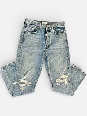 AGOLDE Riley Crop Hi-Waisted Straight-Leg Jeans